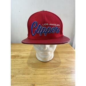 LA Clippers Red Hat Leather Bill NBA Pro Standard Leather Strapback Cap